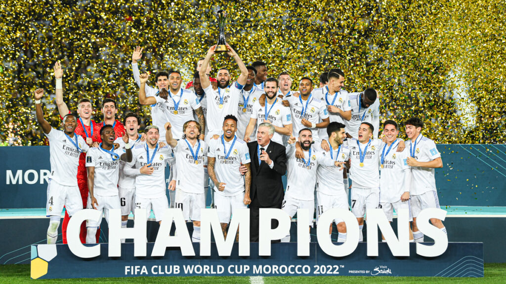 Real Madrid celebrating after winning the 2023 FIFA club World Cup