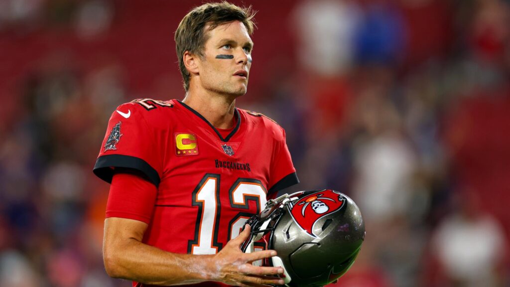 Tom Brady while playing for the Tampa Bay Buccaneers on the NFL