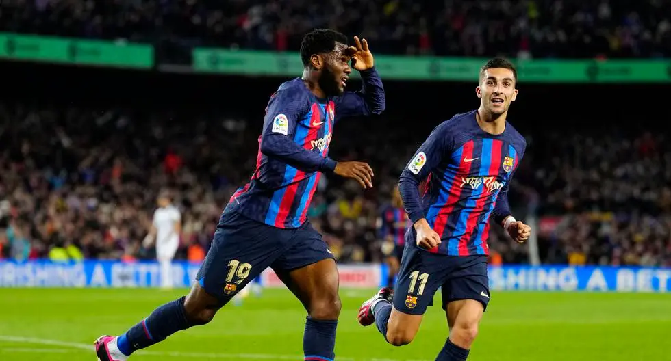 Fanck Kessié celebrating his goal that gave the win to FC Barcelona in el Clasico