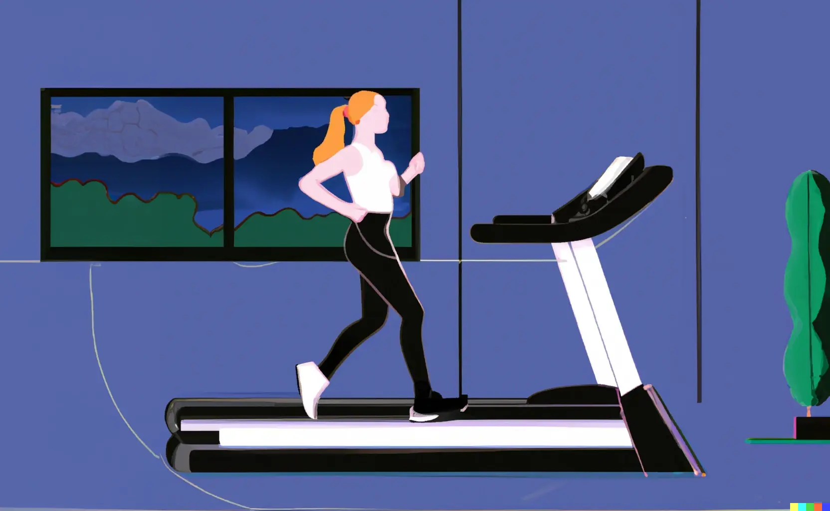 A person running in an indoor treadmill