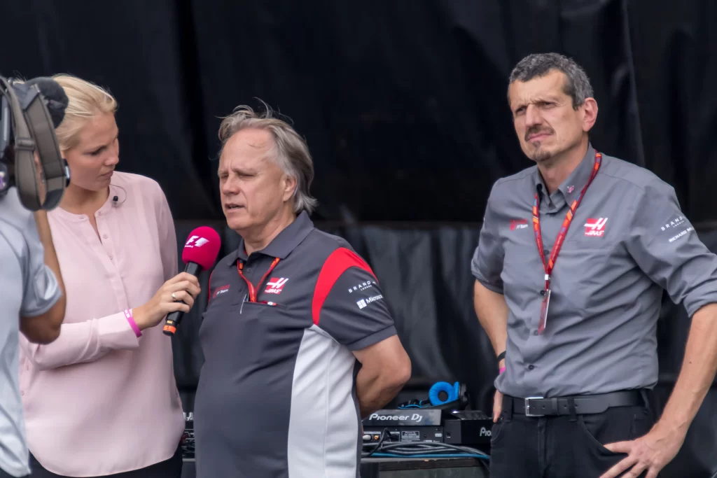 Gene Haas and Guenther Steiner during an interview